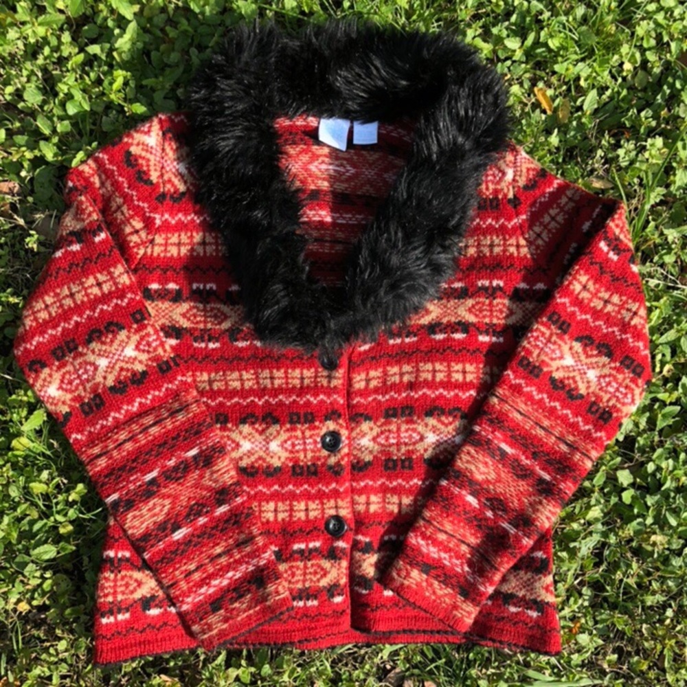 Faux Fur Trimmed Sweater